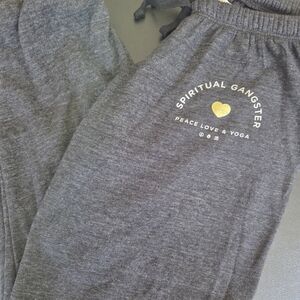 Spiritual Gangster Charcoal Gray Womens Jogger Sweatpants Size XS